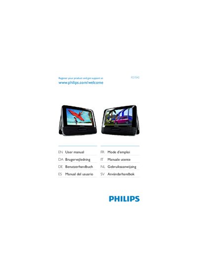 Philips PD7042 Portable DVD Player User Manual - cover page