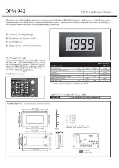 LASCAR DPM 942 4-20mA Loop Powered Indicator - cover page