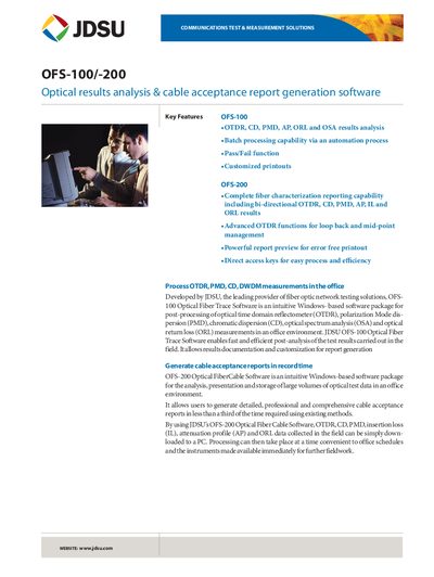 JDSU OFS-100/OFS-200 User Manual
