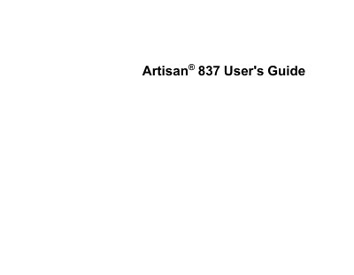 Epson Artisan 837 All-in-One Printer User's Guide