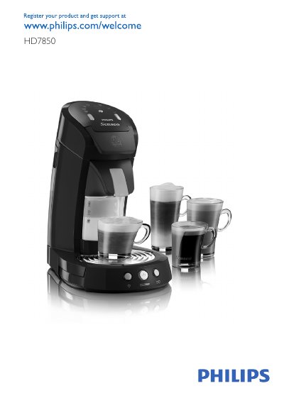 Philips HD7850 SENSEO® Coffee Machine User Manual