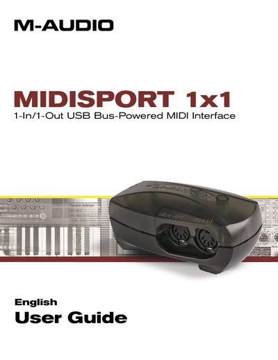 M-Audio MIDISPORT 1x1 USB MIDI Interface User Guide - cover page