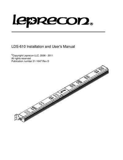 Leprecon LDS-610 Installation and User's Manual - cover page