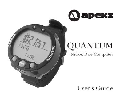Apeks Quantum Nitrox Dive Computer User Guide - cover page