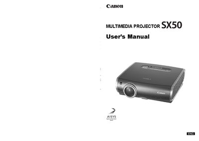 Canon SX50 User Manual - cover page