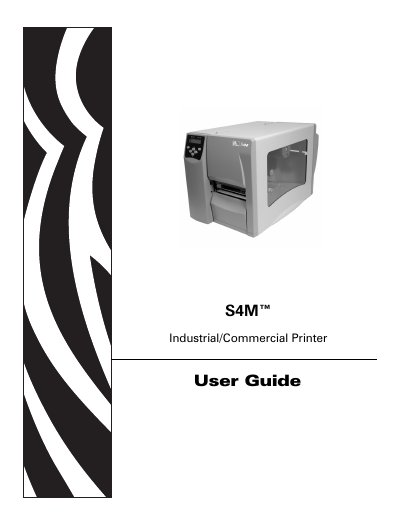 Zebra S4M Printer User Manual