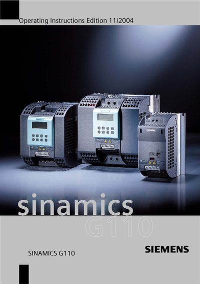 Siemens SINAMICS G110 Inverter Operating Instructions - cover page