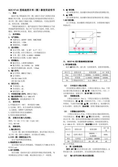 BZCS BZCS7-61 Linear Speed Counter Manual - cover page