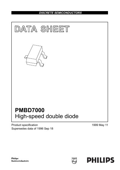 Philips PMBD7000 High-Speed Double Diode Datasheet - cover page