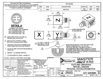 DYTRAN 127-3263M9 OUTLINE/INSTALLATION DRAWING - cover page