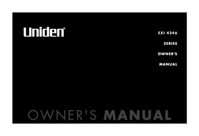 Uniden EXI4246 Cordless Phone Owner's Manual - cover page
