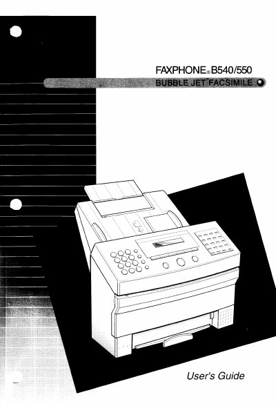 Canon FAXPHONE B540/550 User's Guide - cover page