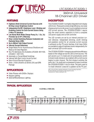 Linear Technology LTC3220/LTC3220-1 Datasheet - cover page