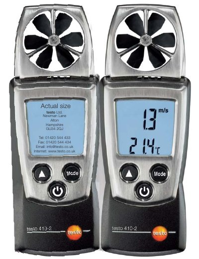 Testo 410-2 Wind Flow, Temperature and Humidity Product Leaflet - cover page
