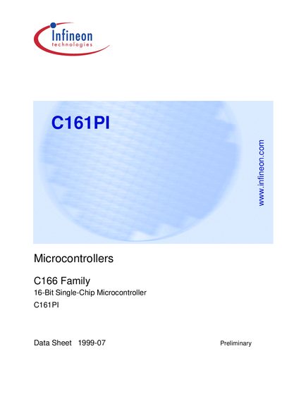 Infineon C161PI Datasheet - cover page