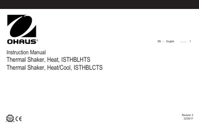 Ohaus ISTHBLHTS and ISTHBLCTS Thermal Shaker Instruction Manual - cover page