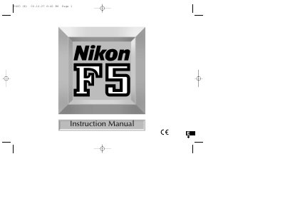 Nikon F5 Camera Instruction Manual - cover page