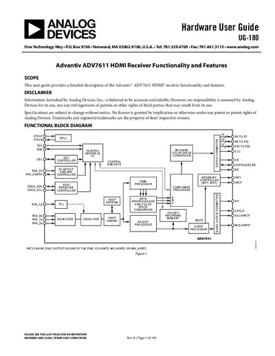 ANALOG DEVICES Hardware User Guide UG-180 Manual