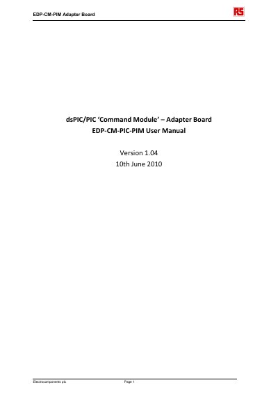 EDP-CM-PIM Adapter Board User Manual - cover page