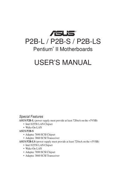 ASUS P2B-L / P2B-S / P2B-LS User Manual