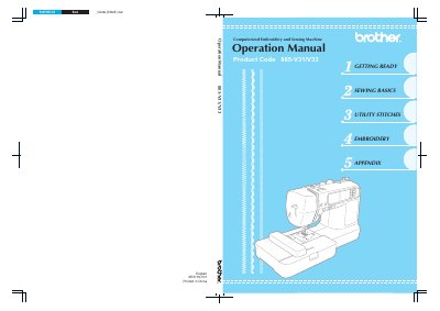 Brother 885-V31/V33 Computerized Embroidery Sewing Machine Operation Manual - cover page