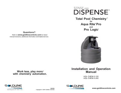 Goldline Controls AQL-CHEM-3 Pool Chemistry Control System Installation and Operation Manual - cover page