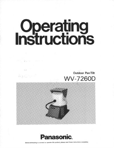 Panasonic WV-7260D Outdoor Pan/Tilt Operating Instructions - cover page