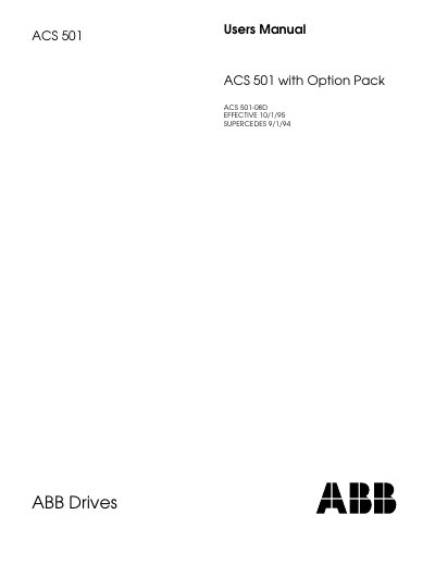 ABB ACS 501-08D Option Pack User Manual - cover page