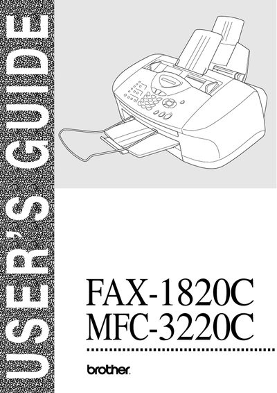 Brother FAX-1820C MFC-3220C User's Guide - cover page