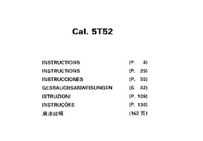 Seiko Cal. 5T52 User Manual - cover page