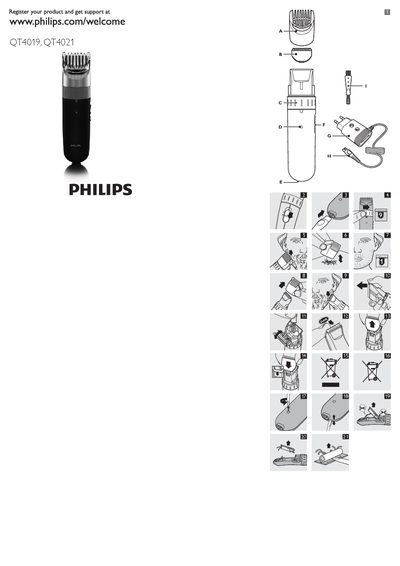 Philips QT4019/QT4021 Beard Trimmer User Manual - cover page