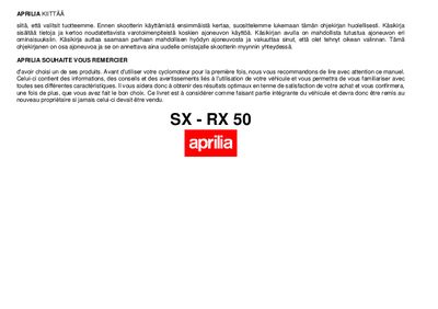 aprilia 867469_LUM_SX-RX 50 FI-FR Manual - cover page