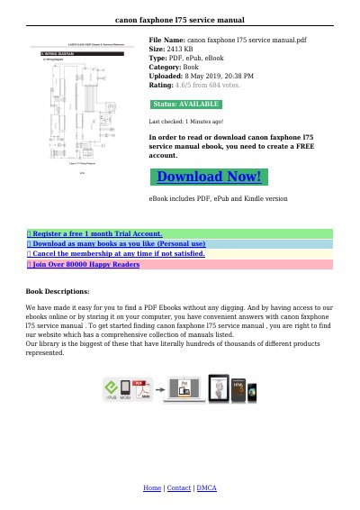 canon faxphone l75 service manual - cover page
