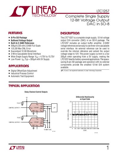 Linear Technology LTC1257 Datasheet - cover page