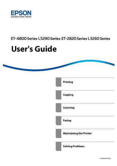 Epson ET-4800/L5290/ET-2820/L3260 Series Printer User's Guide