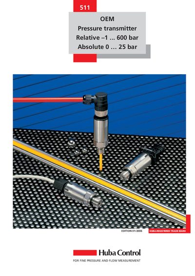 Huba Control 511 Pressure Transmitter User Manual - cover page