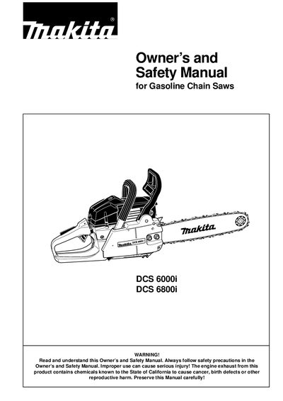 Makita DCS 6000i DCS 6800i Owner's Safety Manual - cover page