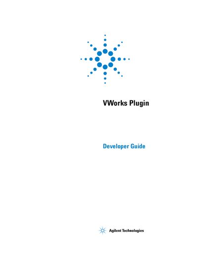 Agilent VWorks Plugin Developer Guide - cover page