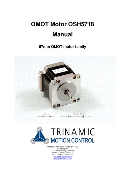 Trinamic QSH5718 Motor Manual - cover page