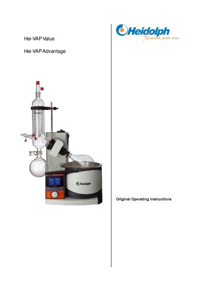 Heidolph Hei-VAP Value & Advantage Operating Instructions - cover page