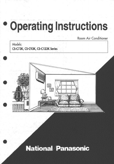 Panasonic CS-C73K CS-C93K CS-C123K Series Manual - cover page