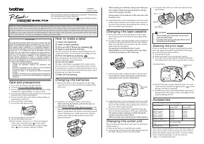 Brother PT-65 Label Maker User's Manual - cover page