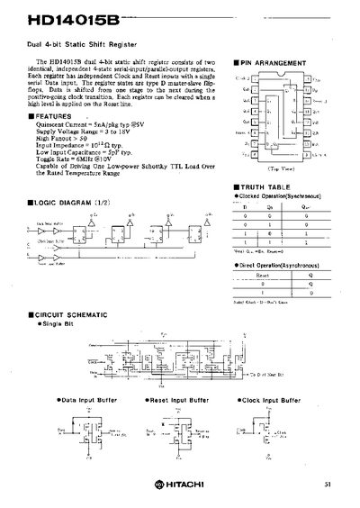 Hitachi HD14015B Datasheet - cover page