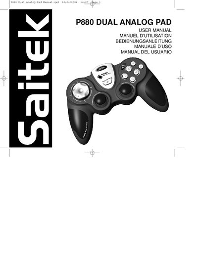 Saitek P880 Dual Analog Pad User Manual - cover page