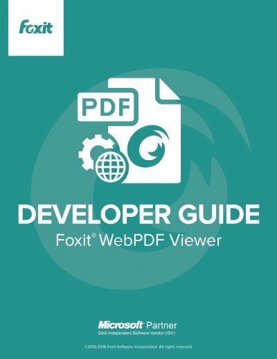 Foxit WebPDF Viewer Developer Guide - cover page