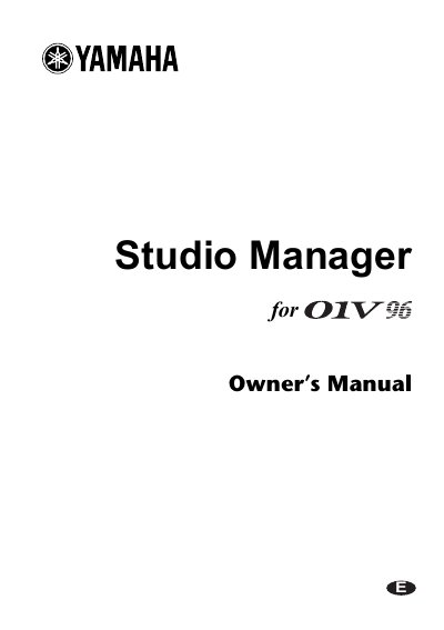 Yamaha 01V96 VCM Digital Mixing Console Owner's Manual (Page 1) - cover page