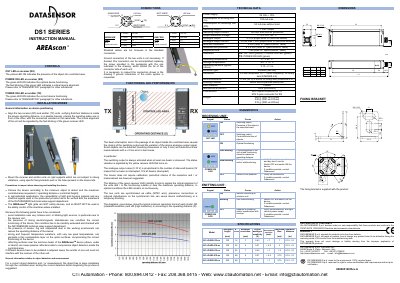 Datasensor DS1 Series AREAscan Instruction Manual - cover page