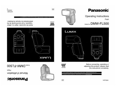 Panasonic DMW-FL500 Flash Operating Instructions - cover page