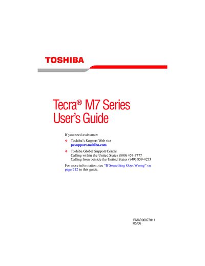 Toshiba Tecra M7 Series User Guide - cover page
