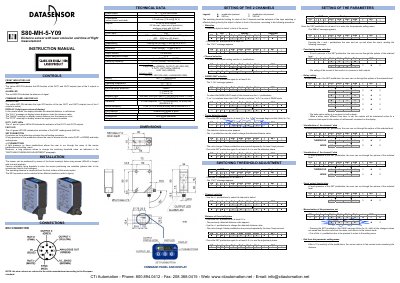 Datasensor S80-MH-5-Y09 Distance Sensor Instruction Manual - cover page